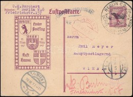 1927 Légi Levelez?lap Bécsbe / Airmail Postcard To Vienna - Altri & Non Classificati