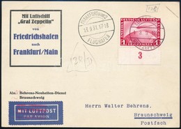 1931 Zeppelin Levelez?lap / Postcard Friedrichshafen - Frankfurt - Altri & Non Classificati
