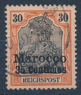 O Marokkó 1900 Mi 12 Pf II Lemezhibás Bélyeg / Plate Variety (Mi EUR 600,-) - Andere & Zonder Classificatie