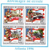 Guinea 1993, Olympic Games Atlanta, Trains, Football, Cycling, Basketball, Baseball, 4val In BF IMPERF. - Unused Stamps