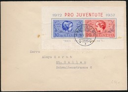 1938 Pro Juventute Blokk Levélen / On Cover - Sonstige & Ohne Zuordnung