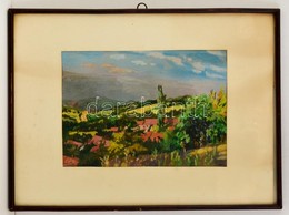 Duray Tibor (1912-1988): Kilátás A Falura. Akvarell, Papír. Jelzett. Üvegezett Keretben. 20x30 Cm - Altri & Non Classificati