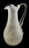 Cca 1900 Muránói Jégkockatartó Kraklé Kancsó, Fújt Csavart Fül?, Jelzés Nélkül, Hibátlan, M:29 Cm - Glass & Crystal