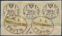 ~1854 3 Db Okmánybélyeg / 3 Fiscal Stamp 'K. K. POSTDIREKTION IN PESTH' - Ohne Zuordnung