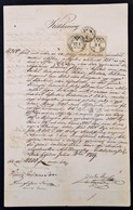 1859 Gy?rvárosi Árvabizottmány 4 Oldalas Kötelezvénye 3fl és 12fl (réz Nyomású Középrésszel) Okmánybélyeggel és Szárazbé - Unclassified