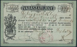 1918 Hódmez?vásárhely Vadászati Jegy 24K értékben / 24K Hunter Licence (középen Hajtott / Folded In The Middle) - Zonder Classificatie