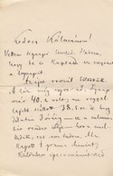 1886 Arany László (1844-1898) Tragikus Levele Sógorának, Szél Kálmán Nagyszalontai Esperesnek, Melyben Hírt Ad Haldokló  - Unclassified