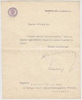 1896 Klebersberg Kunó Vallás és Közoktatásügyi Miniszter Aláírása Hivatalos Levélen - Altri & Non Classificati