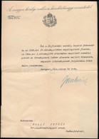 1914 Jankovich Béla Vallás és Közoktatásügyi Miniszter Aláírása Kinevezésen - Sonstige & Ohne Zuordnung