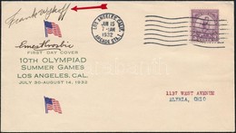 1932 Frank Clifford Wykoff (1909-1980) Amerikai Atléta Saját Kézzel Aláírt FDC A Los Angelesi Olimpiáról / Olympic Champ - Sonstige & Ohne Zuordnung