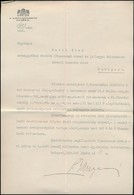 1936 Sztranyavszky Sándor, A Képvisel?ház Elnökének Aláírása Hivatalos Levélen - Altri & Non Classificati