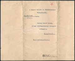 1945 Teleki Géza Vallás és Közoktatásügyi Miniszter Aláírása Hivatalos Levélen - Altri & Non Classificati