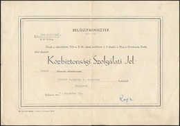 1947 Rajk László Belügyminiszter Aláírása Kitüntetés Adományozó Levélen - Altri & Non Classificati