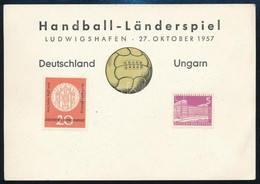 1957 A Németország-Magyarország Kézilabdamérk?zés Emléklap A Játékosok Aláírásával / Germany-Hungary Handball Match With - Sonstige & Ohne Zuordnung