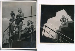 Csörge? Tibor (1896-1968) Budapesti Fotóm?vész Hagyatékából 2 Db Jelzés Nélküli Vintage Fotó, Lányok Két Néz?pontból, 9x - Other & Unclassified