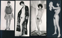 Cca 1978 A Csábítás Pillanatai, Szolidan Erotikus Felvételek, 4 Db Vintage Fotó + 4 Db Vintage Negatív, (a Pozitív és A  - Altri & Non Classificati