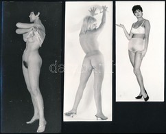 Cca 1971 Divatos Frizurák, Szolidan Erotikus Felvételek, 4 Db Vintage Fotó + 4 Db Vintage Negatív, (a Pozitív és A Negat - Altri & Non Classificati