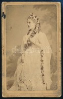 1875 Bianca Donadio (1853-?) Francia Szoprán énekesn?portréja, Keményhátú Fotó Kozmata Ferenc M?terméb?l, Széle Foltos,  - Altri & Non Classificati