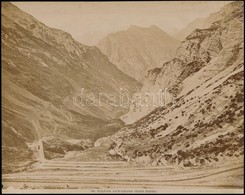 Cca 1890 Stilfser Joch-Strasse, Bromio, Tirol Jelzett Fotó S: Unterberger. / Signed Photo Of Tyrol Landscape 26x21 Cm - Altri & Non Classificati