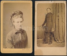 Cca 1864 Vizitkártya Méret? Fotók, 2 Db Vintage Fénykép, 10,5x6 Cm - Altri & Non Classificati