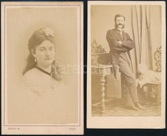 Cca 1864 Vizitkártya Méret? Fényképek, 2 Db Vintage Fotó, 10x6 Cm - Altri & Non Classificati