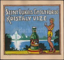 Cca 1930-1940 A Szent Lukács Gyógyfürd? Kristályvize, Akvarell, Eredeti Reklámterv, 23,5x27 Cm - Advertising