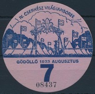 1933 Jamboree Gödöll? Utazási Kit?z?, 7. Altábor / Jamboree Paper Badge For Discounted Rail Travel, Camp 5 - Padvinderij