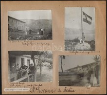 1916 San Giovanni Di Medua (Shëngjin), K. U. K. Katonai Különítmény Kaszárnyája Magyar Hadi Zászlóval, Papírlapra Ragasz - Other & Unclassified