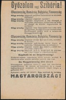 Cca 1944-1945 'Gy?zelem Vagy Szibéria' - Kapituláció Ellenes Katonai Propaganda Röplap, Két Oldalon - Altri & Non Classificati