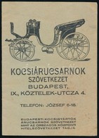 Cca 1910 Kocsiárucsarnok Szövetkezet Budapest, Képes Reklám Katalógus Sok Képpel 16 P. - Ohne Zuordnung