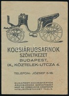 Cca 1910 Kocsiárucsarnok Szövetkezet Budapest, Képes Reklám Katalógus Sok Képpel 16 P. - Non Classificati