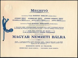 1926 Bp., Meghívó A Magyar Nemzeti Bálra, Borítékkal - Unclassified