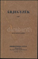 1938 Oberländer Gyula, Budapest, Gyógyszertári és Laboratóriumi Berendezések Képes árjegyzéke / Pharmacy Tools Picture B - Unclassified