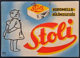 Cca 1930 Stoli Karamellakülönlegesség, Reklámplakát, Papír, Vidor Grund, 24×33,5 Cm - Other & Unclassified