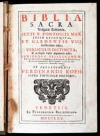 Biblia Sacra Vulgatae Editionis Sixti V. Pontificis Max. Jussu Recognita, Et Clementis VIII. Auctoritate Edita; Versicul - Unclassified