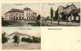 T2 1916 Balmazújváros, Vasútállomás, Községháza, Gróf Semsey Kastély. A. Schwidernoch Kiadása - Non Classificati
