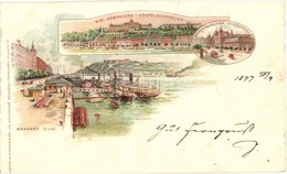 T4 1897 (Vorläufer!) Budapest, Királyi Várpalota, Rakpart, Nyugati Pályaudvar. Magyar Automatagyár és Kölcsönz? Rt. Kiad - Non Classificati