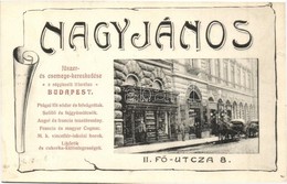 T2 1908 Budapest I. Nagy János F?szer és Csemege Kereskedése. F? Utca 8. Szecessziós Reklámlap / Art Nouveau Advertiseme - Non Classificati