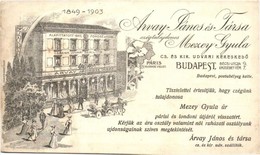 T2/T3 1903 Budapest V. Árvay János és Társa Cs. és Kir. Udvari Szállítók Divat üzlete, Cégtulajdonos Mezey Gyula. Bécsi  - Non Classificati