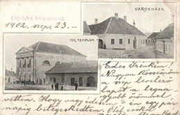* T2/T3 1902 Várpalota, Városháza, Izraelita Templom, Zsinagóga / Town Hall, Synagogue (EK) - Non Classificati