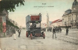 T2/T3 Arad, József F?herceg út Autóbusszal és Hirdet?ooszloppal. Bloch H. Kiadása / Street View With Autobus And Adverti - Unclassified