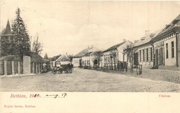 T2/T3 1910 Bethlen, Beclean; F? Utca és üzlet. Kajári István / Main Street View With Shop (EK) - Ohne Zuordnung