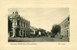 T2 Érmihályfalva, Valea Lui Mihai; F? Utca, Grósz üzlete. W.L. Bp. N. 5986. / Main Street With Shops - Non Classificati