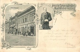 T2 1898 Gyulafehérvár, Karlsburg, Alba Iulia; Európa Szálloda, Theil János üzlete / Hotel, Director, Shop. Art Nouveau,  - Unclassified