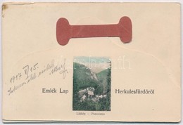 T3/T4 1917 Herkulesfürd?, Baile Herculane; Emléklap. 5 Részes Leporellolap / Leporellocard With 5 Tiles (hajtásnál Szaka - Unclassified