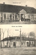 ** T2/T3 Kis?sz, Gottlob; Községháza, Takarékpénztár, Iskola. Gansel és Krisztics Kiadása / Gemeindehaus, Schule / Town  - Unclassified