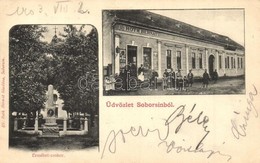 T2 1903 Soborsin, Savarsin; Erzsébet Szobor,  Ifj. Roth Bernát üzlete és Saját Kiadása / Statue, Shop - Unclassified