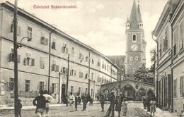 T2 1919 Szászváros, Broos, Orastie; Utcakép Templommal, üzlet. Adler Fényirda / Street View With Church And Shop - Unclassified