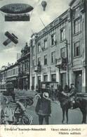 T2/T3 1915 Szatmárnémeti, Satu Mare; Városi Részlet A Jöv?b?l, Viktória Szálloda. Montázslap / In Der Zukunft / In The F - Unclassified