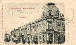 * T2/T3 1902 Szatmárnémeti, Szatmár, Satu Mare; Deák Tér, Páskuj Imre Hazai Iparcsarnoka, Els? Magyar általános Biztosít - Unclassified